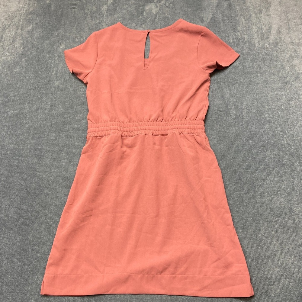 32 Degrees Cool Mini Dress Womens Small Pink Cap Sleeve Cinch Waist Keyhole Back - Picture 9 of 13